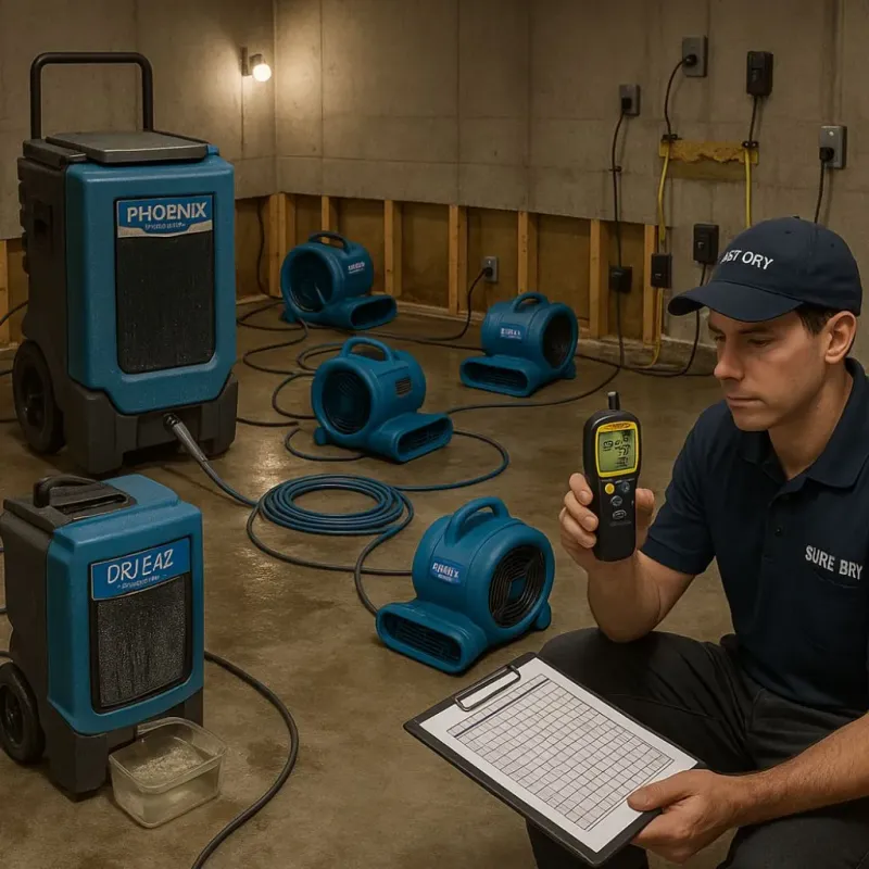 Structural Drying and Dehumidification process in Caseyville, IL